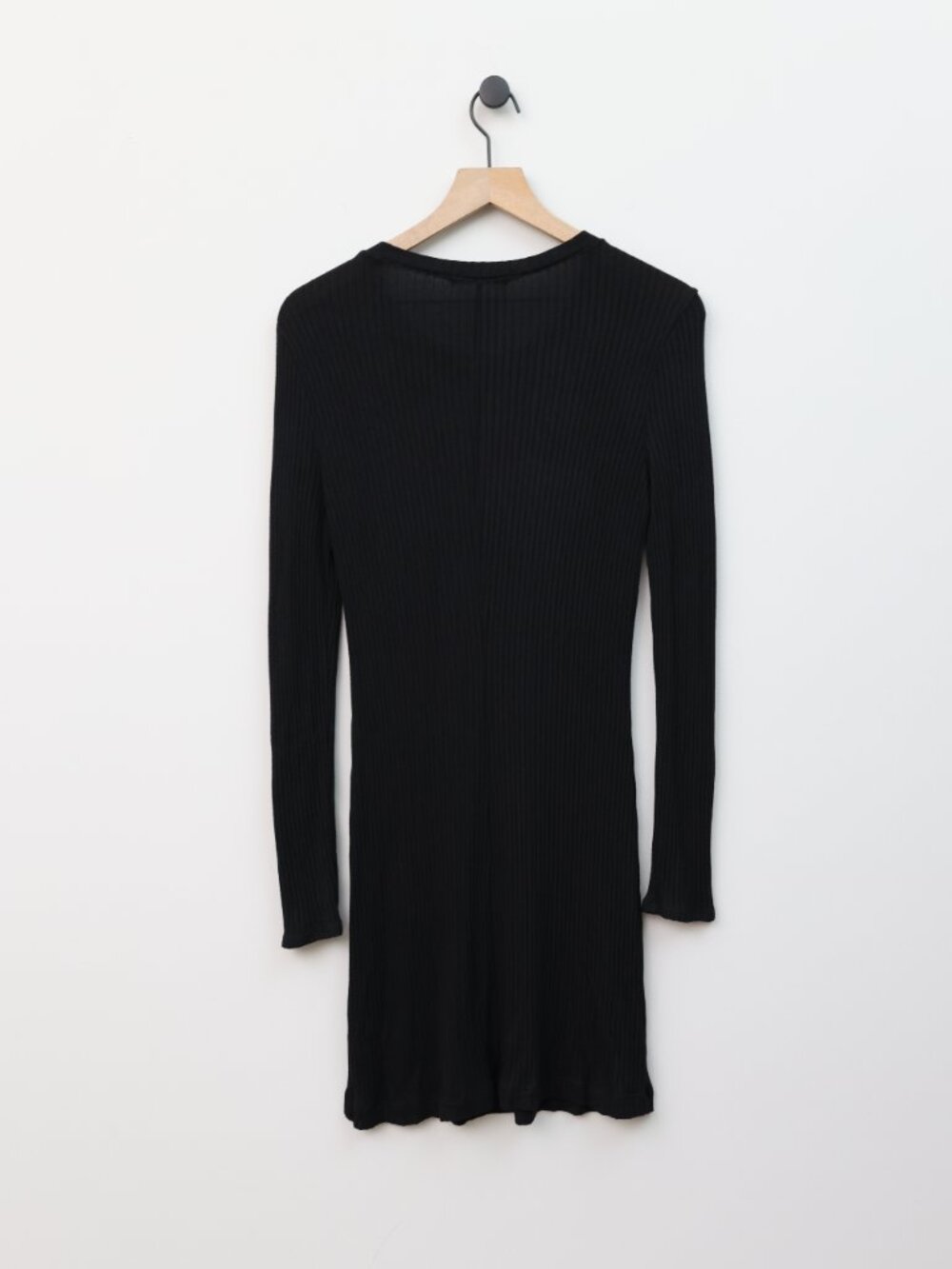 Reformation Jeans Wednesday Ribbed Long Sleeve Dress in Black Size M - Picture 3 of 4
